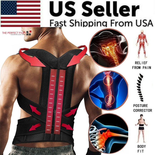 Adjustable Posture Corrector Low Back Support Shoulder Brace Belt For