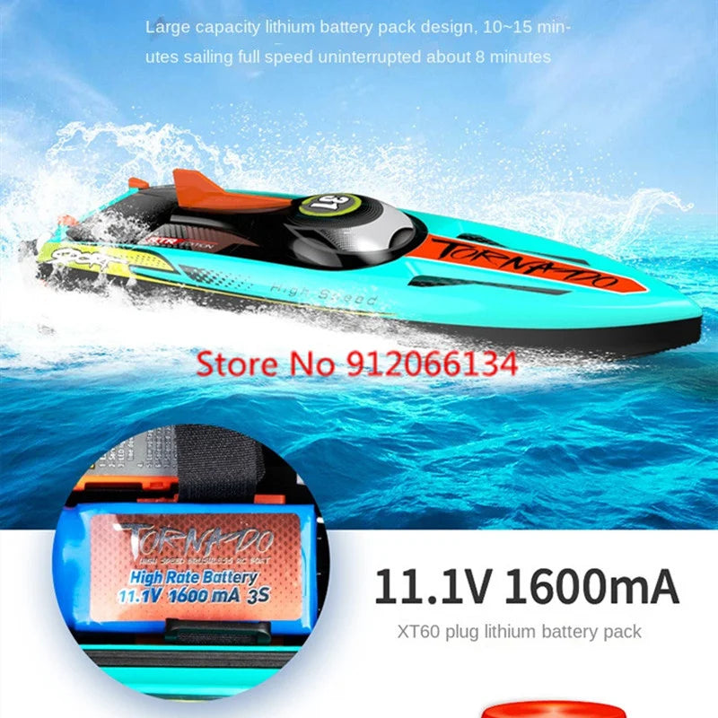 80KM/H Brushless RC Speedboat Double Layer Waterproof 48CM 200M RC Racing Boat Capsize Reset Professional RC Speedboat Adult Toy