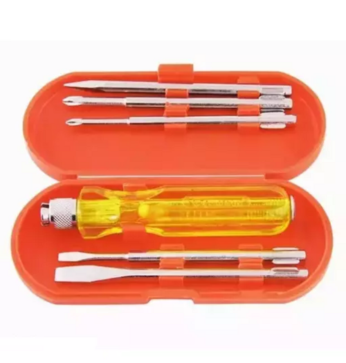 5 Pcs Grip Combination Screwdriver Set Kit With Different Blades For